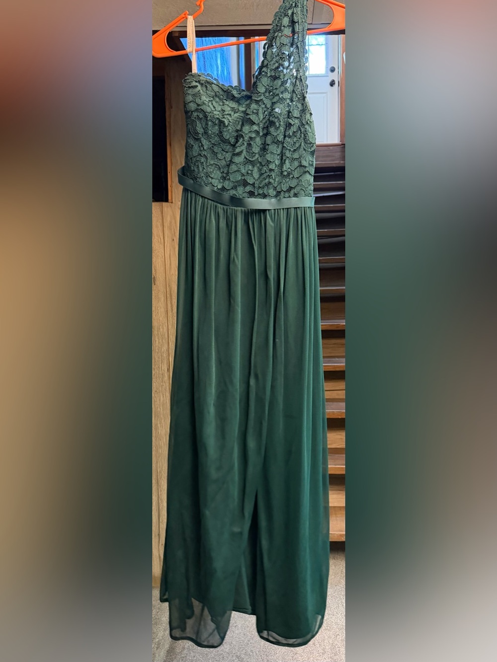 David’s Bridal Dark Green Bridesmaids Dress